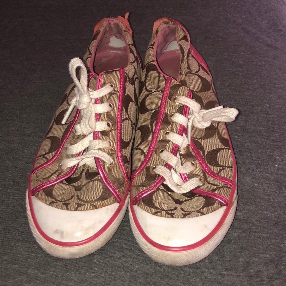 Brown/Pink Coach shoes